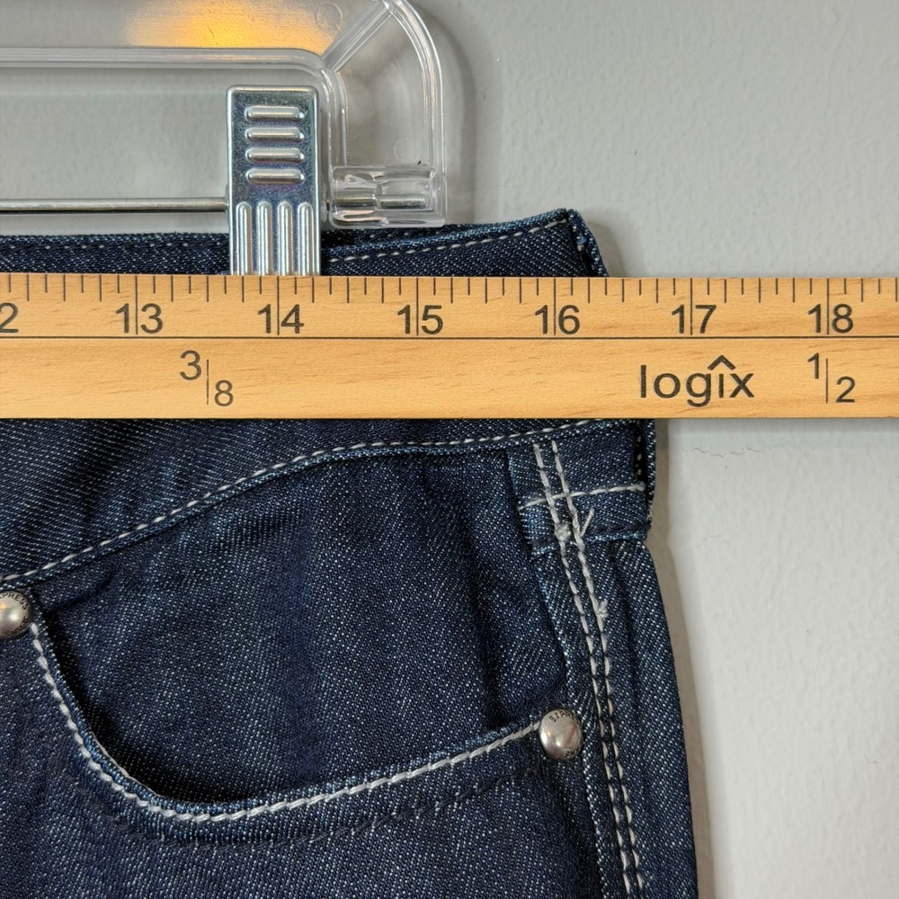 Express Barely Boot Jeans Womens 8 Dark Wash Zelda Ultra Low Rise Slim Fit Y2K - Picture 6 of 9